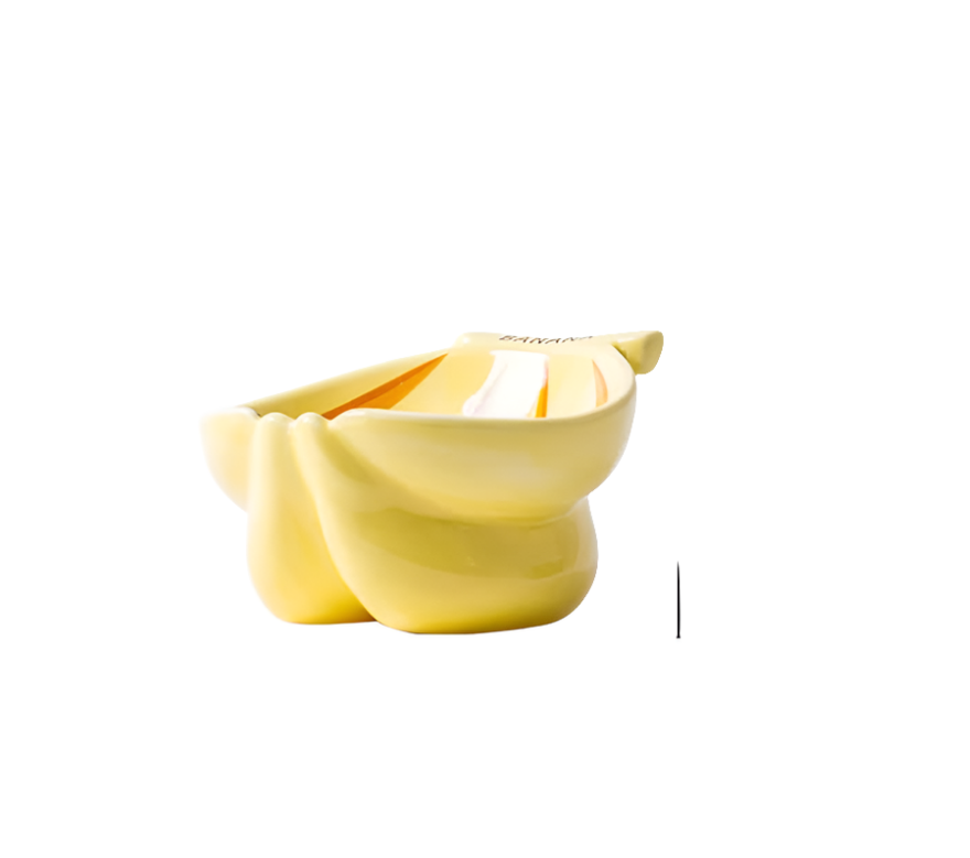 Banana Ceramic Elevated Pet Food Bowl for Cats and Dogs