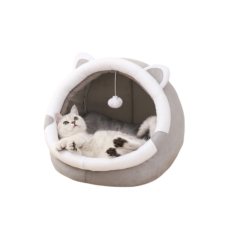 Half-Enclosed Cat Bed – Cozy and Private Cat Beds for Comfortable Rest