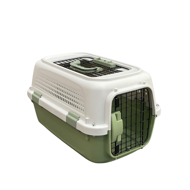 YES4PETS medium green pet carrier for cats and small dogs – durable and travel-friendly