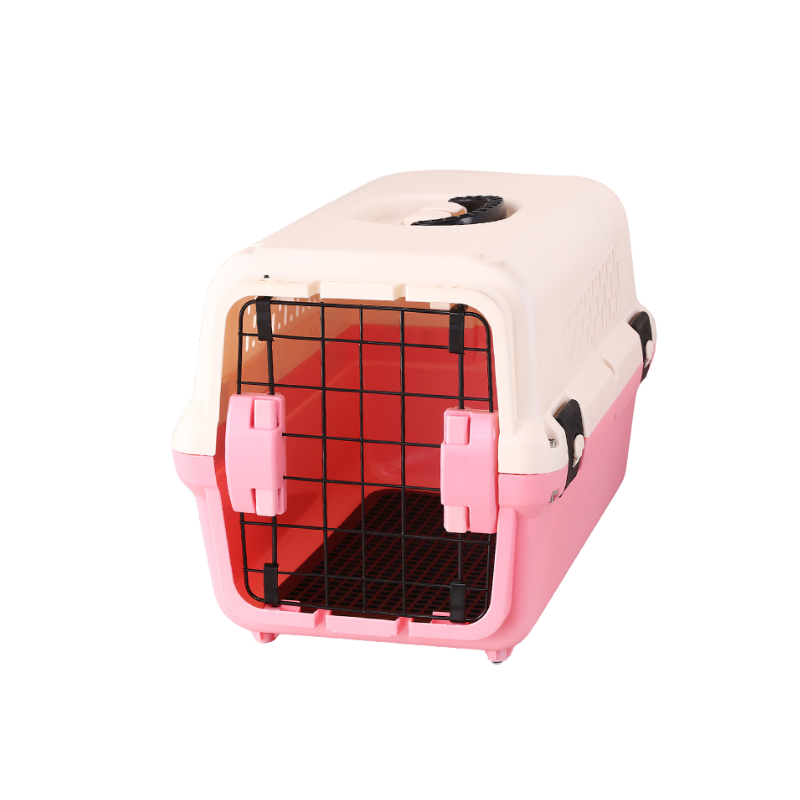 YES4PETS small pink plastic pet carrier for cats and small dogs – durable and safe travel carrier