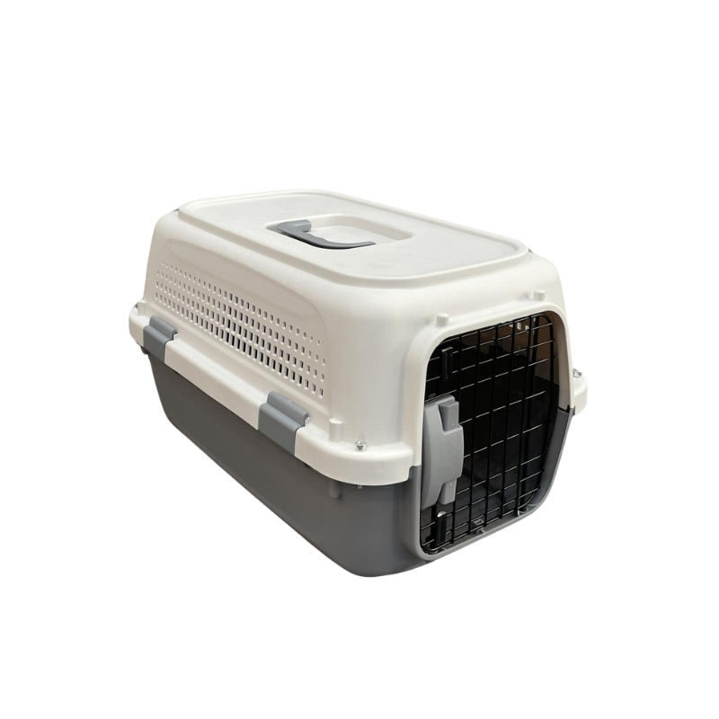 YES4PETS medium grey pet carrier for cats and small dogs – safe and travel-ready