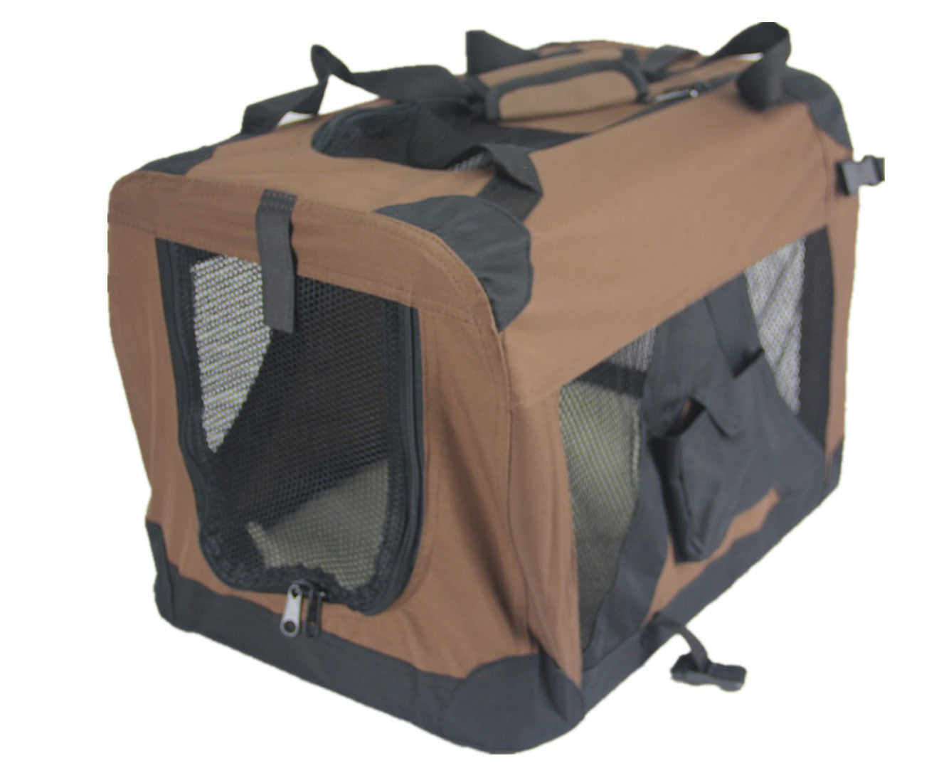 YES4PETS large brown foldable pet crate for cats and dogs – spacious and durable