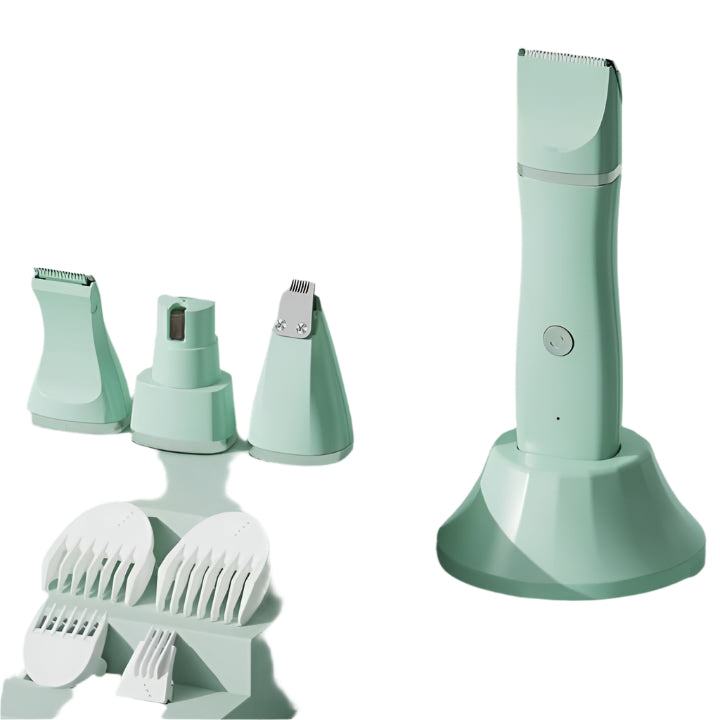 Light green 4-in-1 cat grooming electric clippers for precision grooming