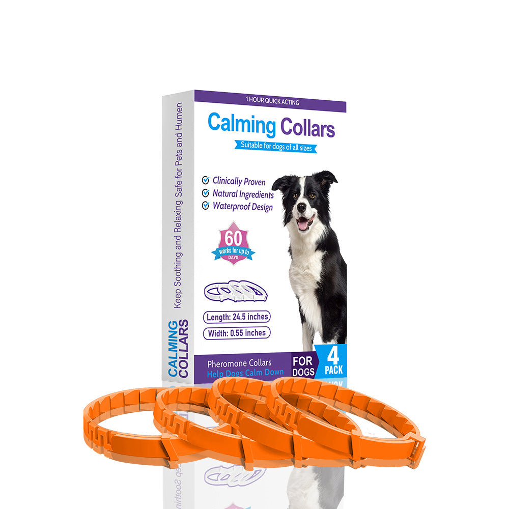 Orange Calming Collars for Dogs - 4 Pack