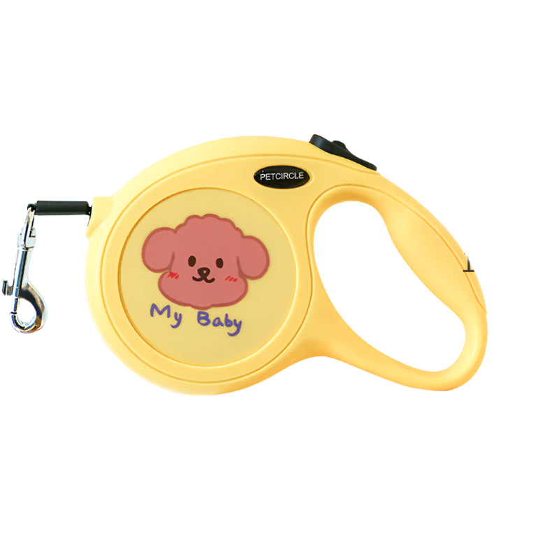 Pink Monster 5m Cartoon Retractable Dog Leash