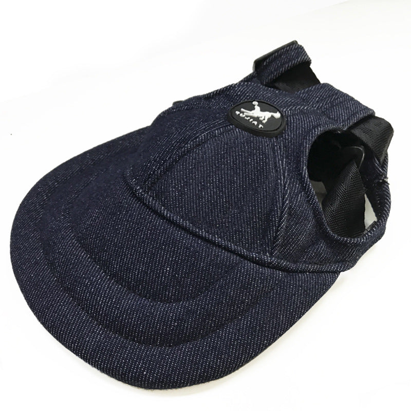 Dark blue adjustable pet baseball cap size L from pet supplies online