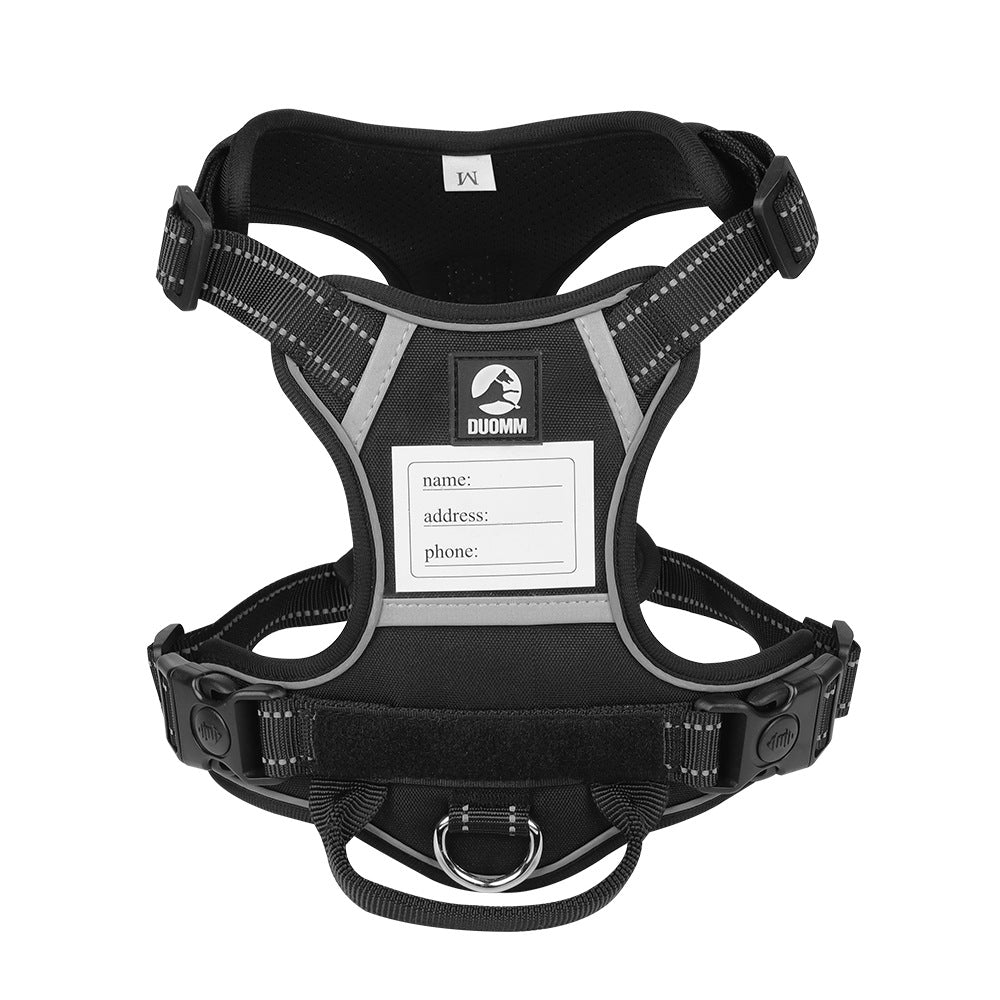 Size L Black Reflective No-Pull Dog Harness