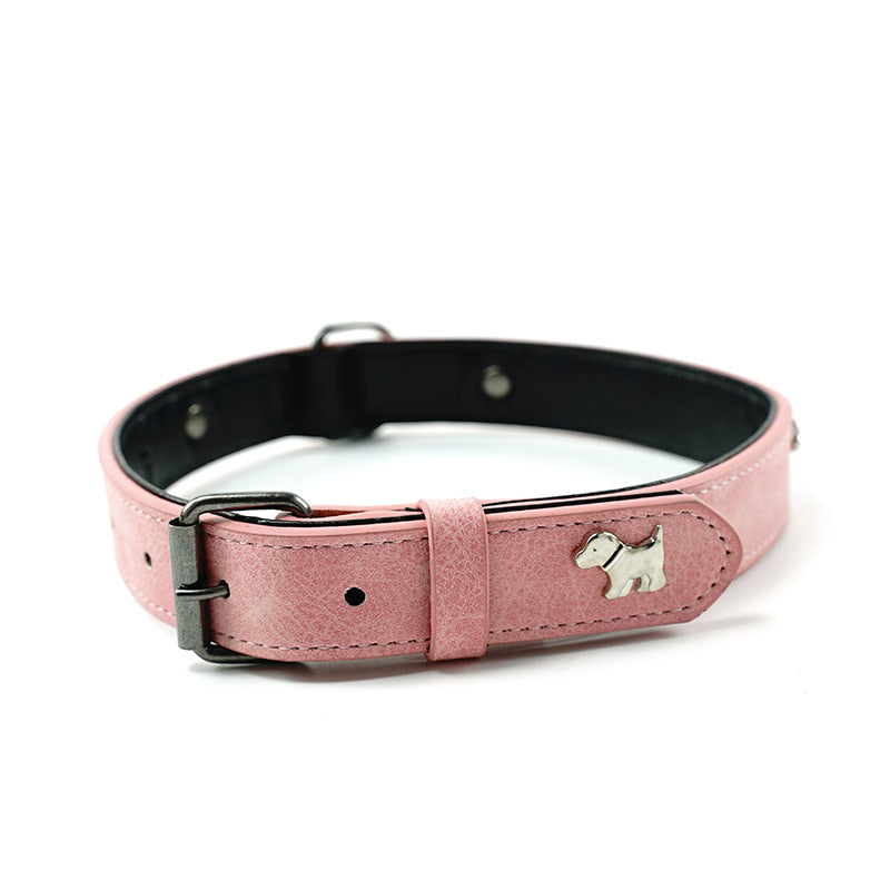 2 PCS Soft Leather Dog Collar S-(48*2.0cm)