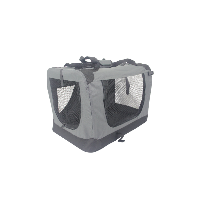 YES4PETS small grey foldable pet crate for cats and small dogs – compact and secure