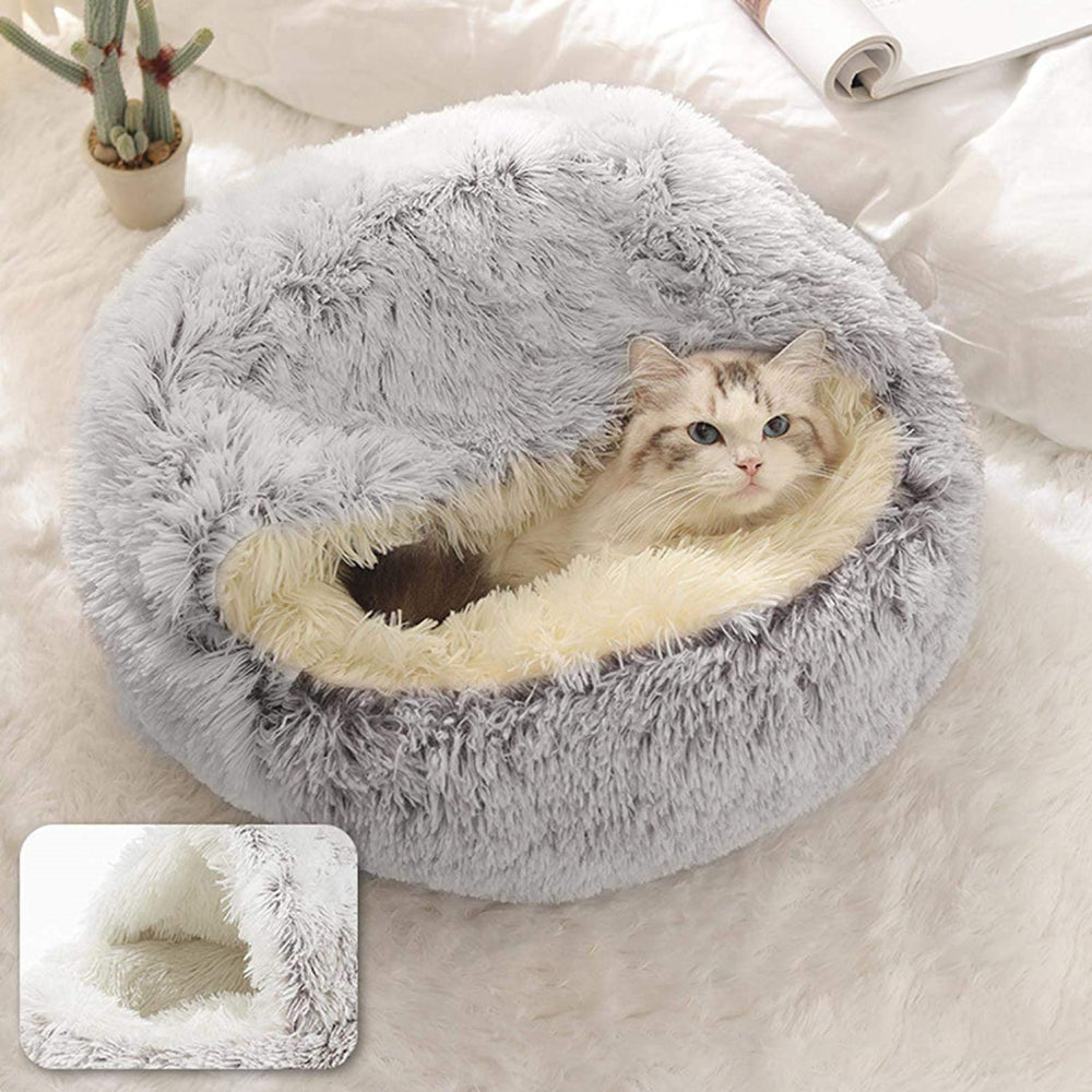 Cozy Burrowing Cave Pet Bed for Dogs and Cats