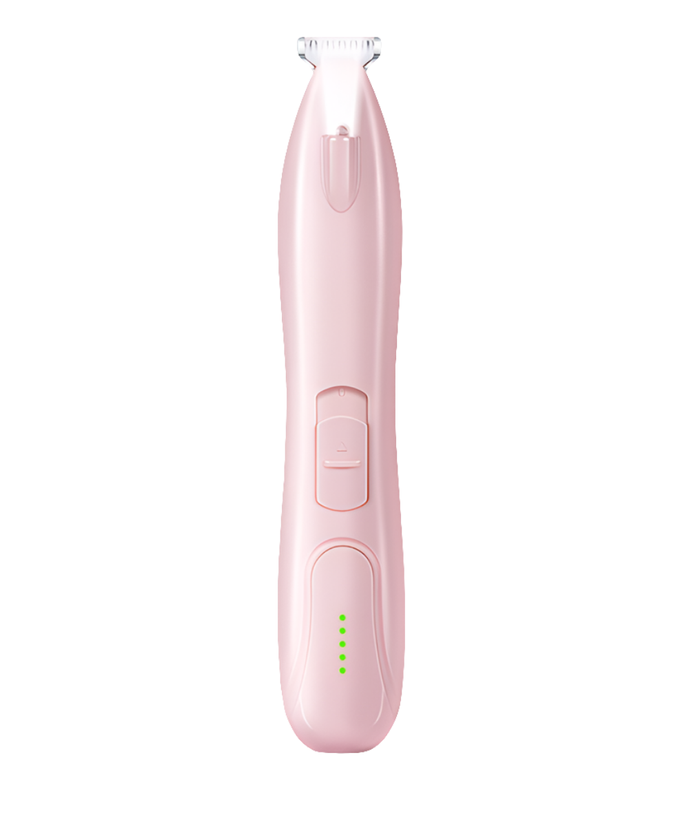 Sakura Pink Pet Hair Trimmer with LED Light, USB Rechargeable