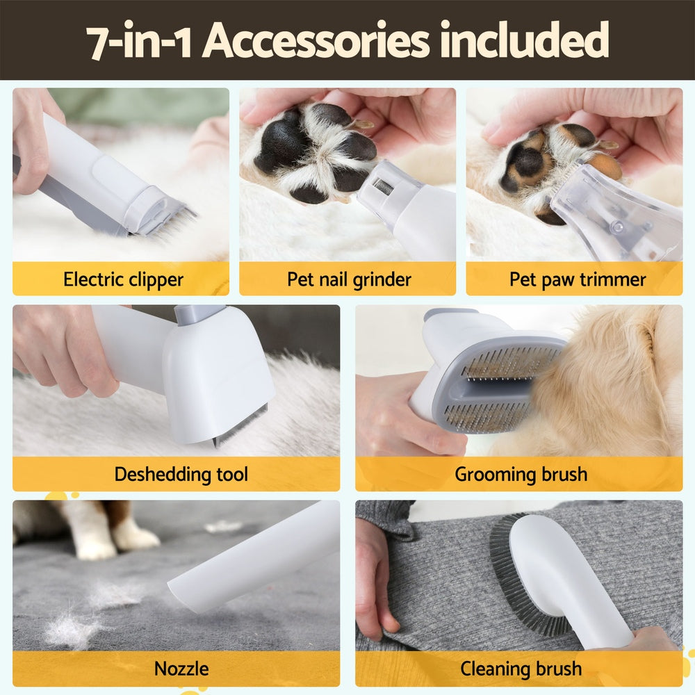i.Pet Pet Grooming Kit Vacuum Dog Cat Hair Dryer Remover Clipper