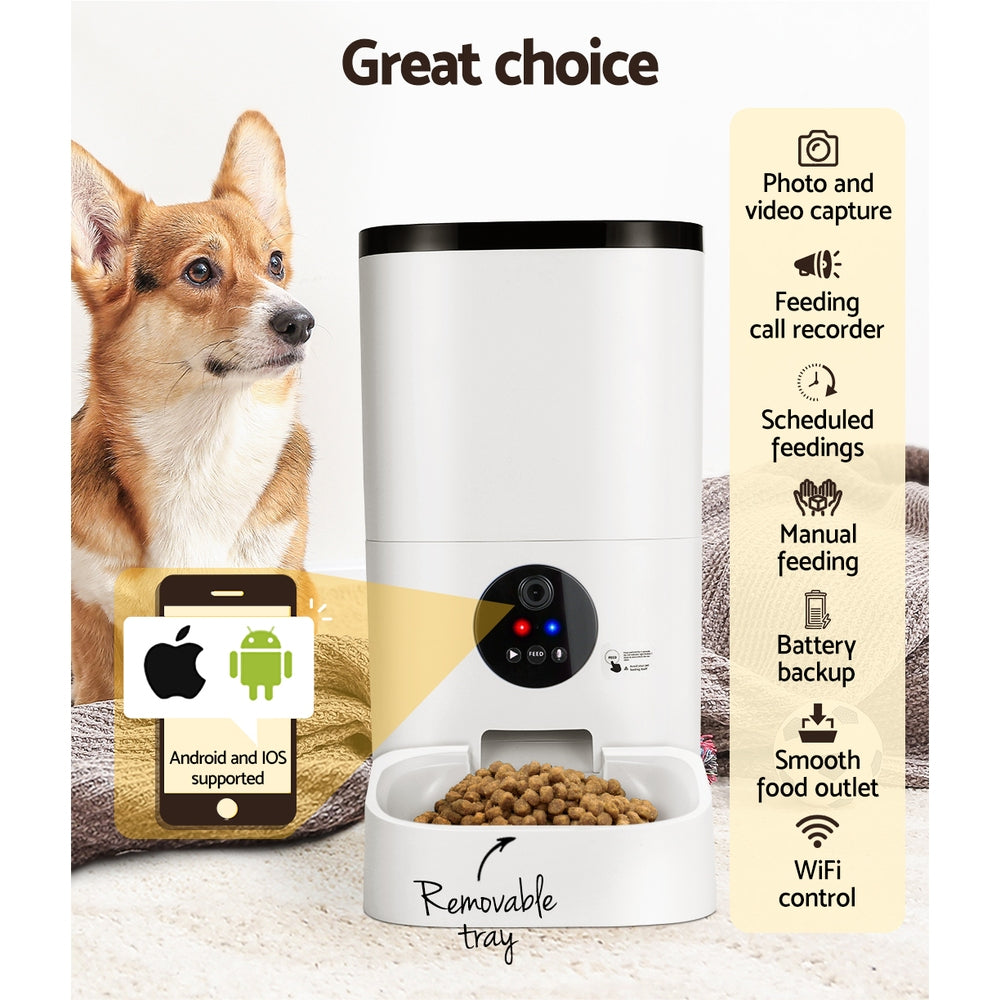 i.Pet Automatic Pet Feeder 6L Wifi Camera Dog Cat