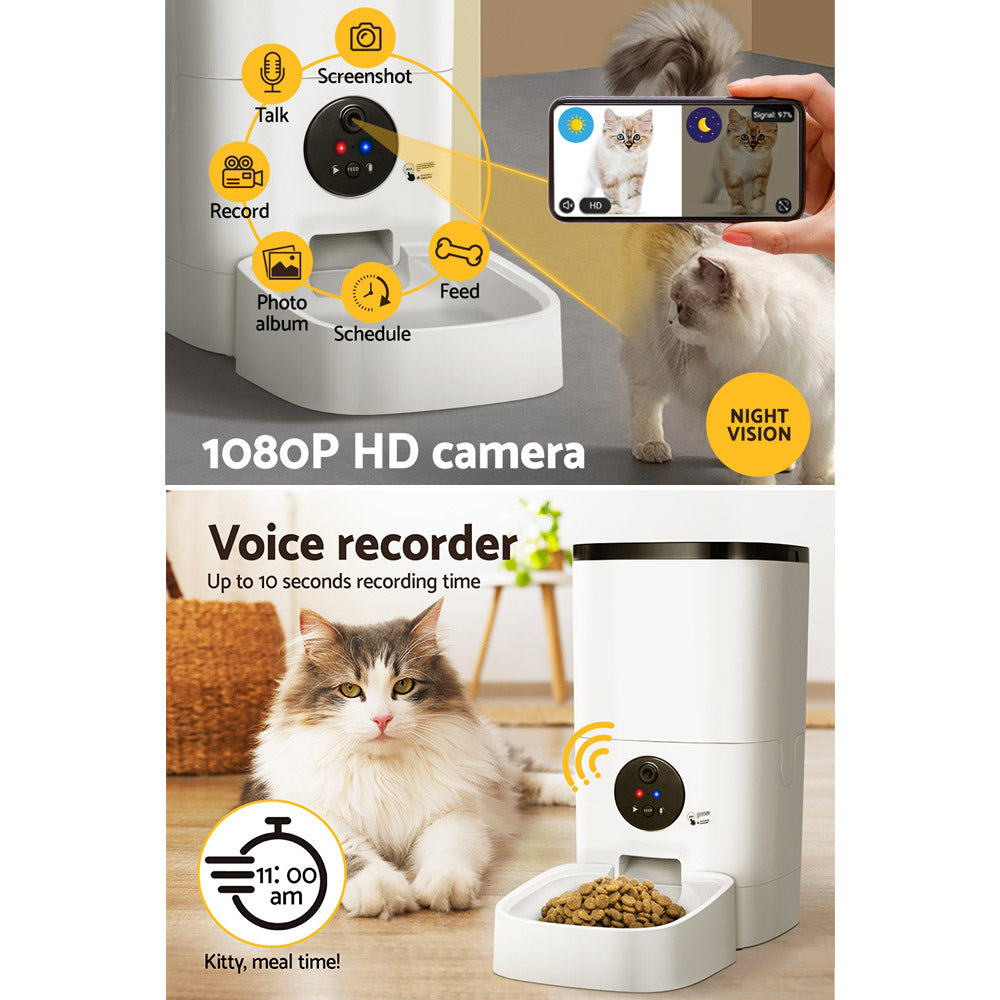i.Pet Automatic Pet Feeder 6L Wifi Camera Dog Cat