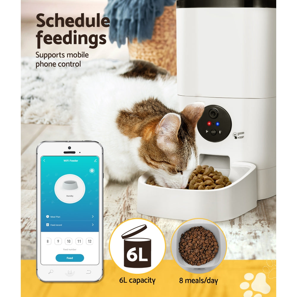 i.Pet Automatic Pet Feeder 6L Wifi Camera Dog Cat