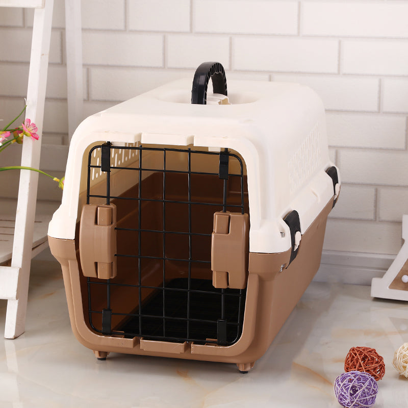 YES4PETS Small Plastic Pet Carrier – Brown
