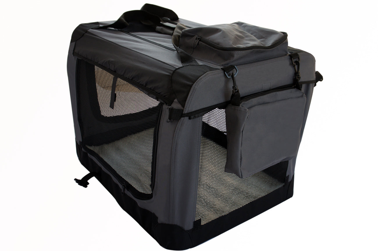 YES4PETS XL Foldable Pet Crate – Grey