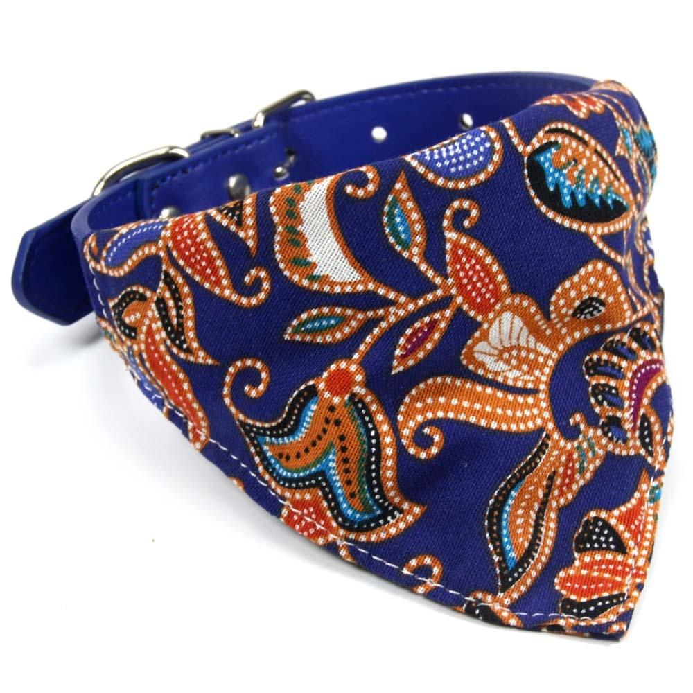 Pet Bib Cat Headband Dog Saliva Towel Size M - Blue