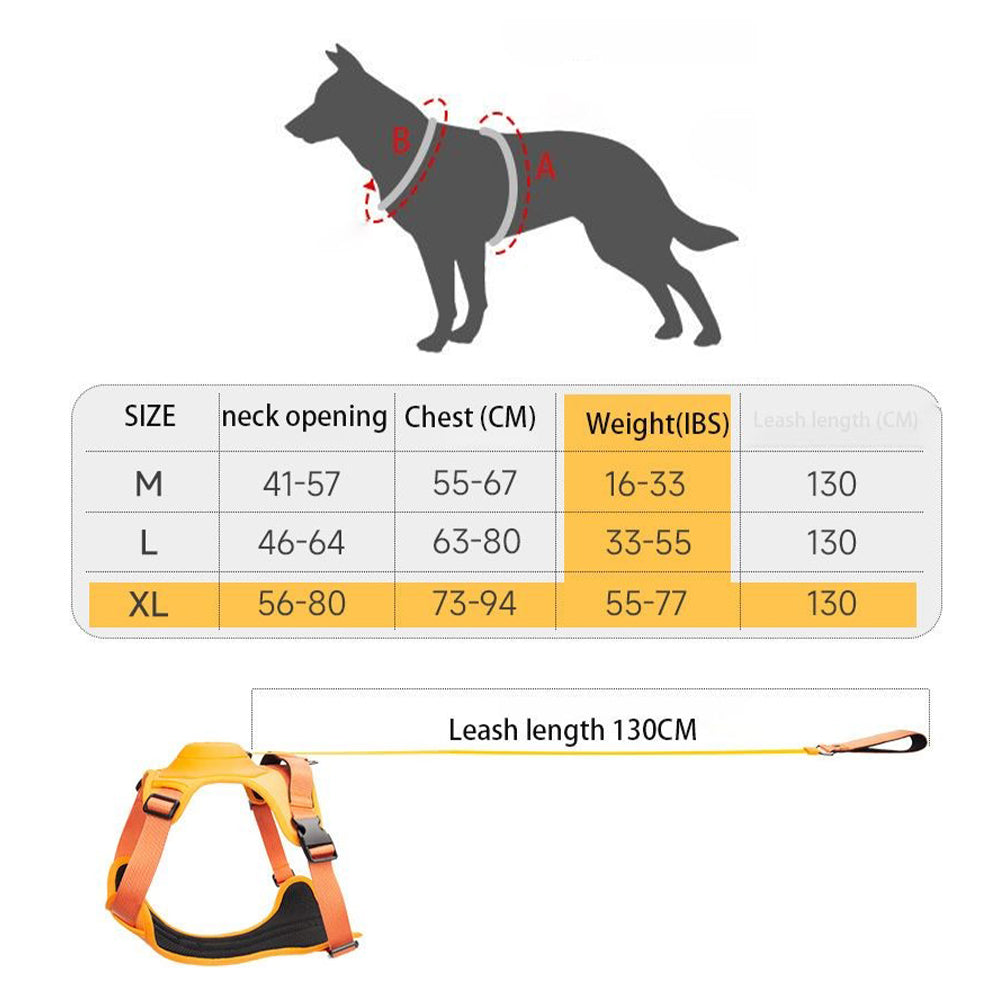 XL Vibe Geeks Ultimate 2-in-1 Reflective Harness Orange