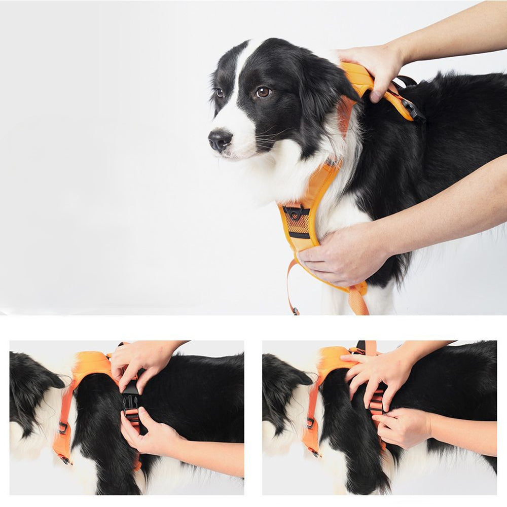 M Vibe Geeks Ultimate 2-in-1 Reflective Dog Harness Red