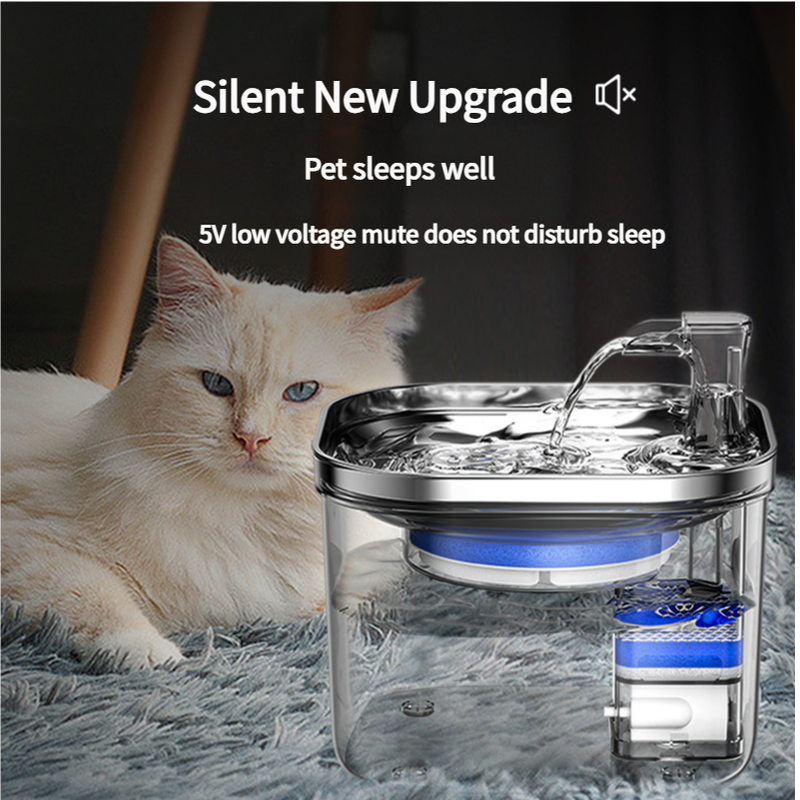 Wired Intelligent Pet Water Fountain with Quiet Sensor