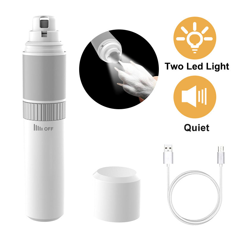 Rechargeable Pet Nail Grinder with Quiet Motor and LED Lights