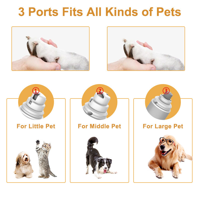Rechargeable Pet Nail Grinder with Quiet Motor and LED Lights