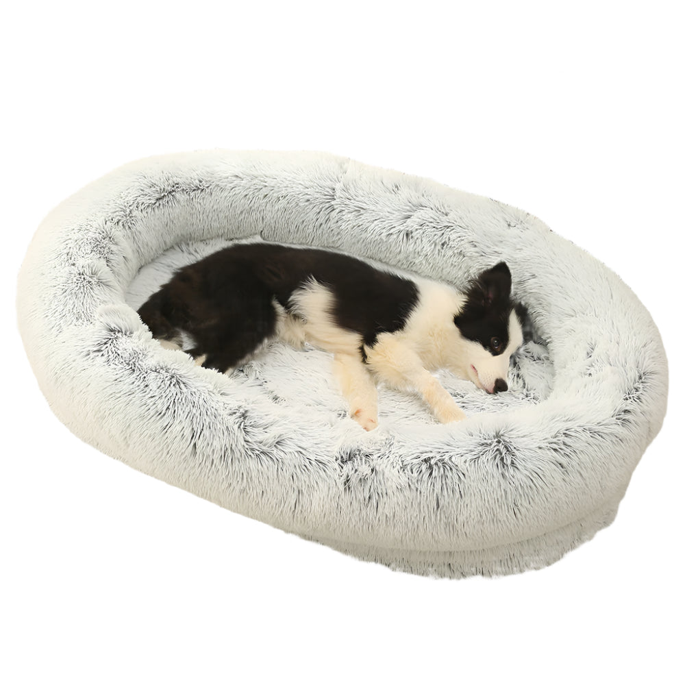 Gradient Gray Donut Pet Bed – Anti-Anxiety (S)