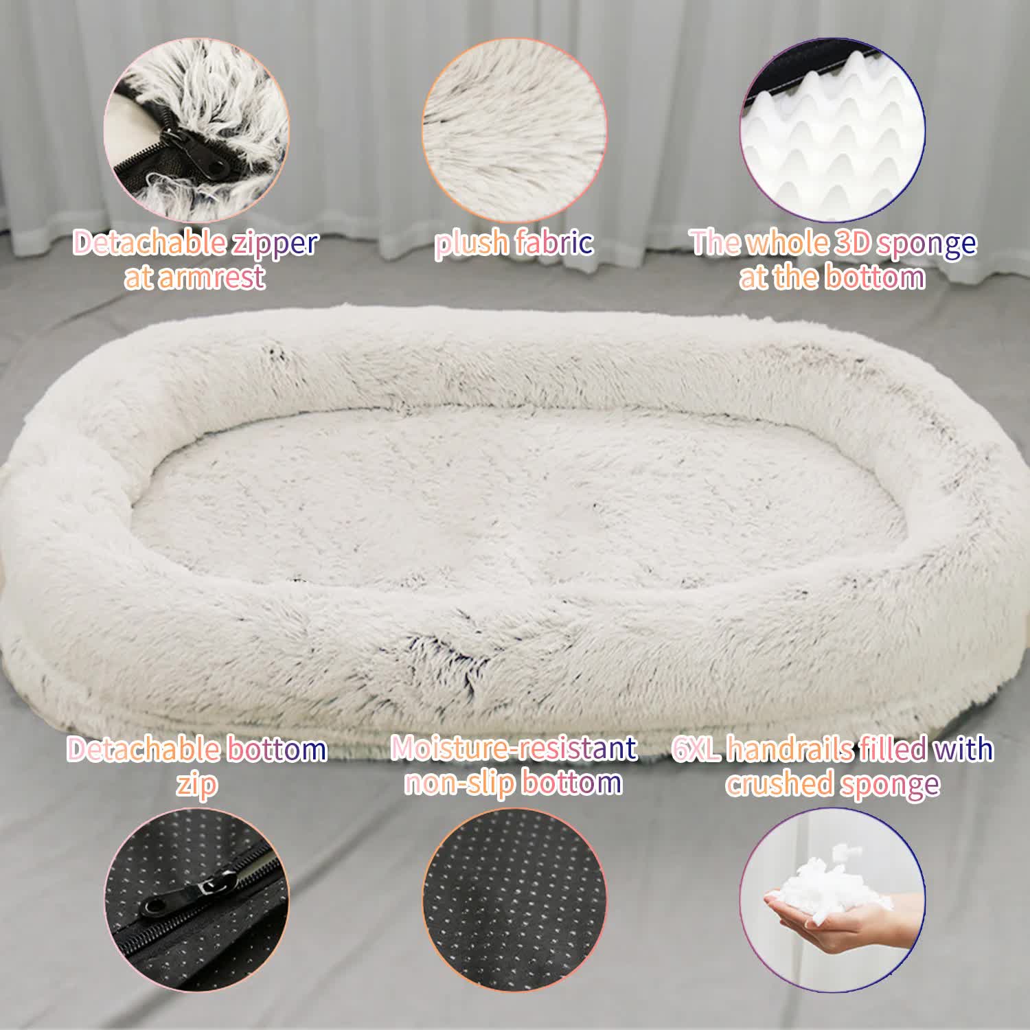 White Donut Pet Bed –  (S)