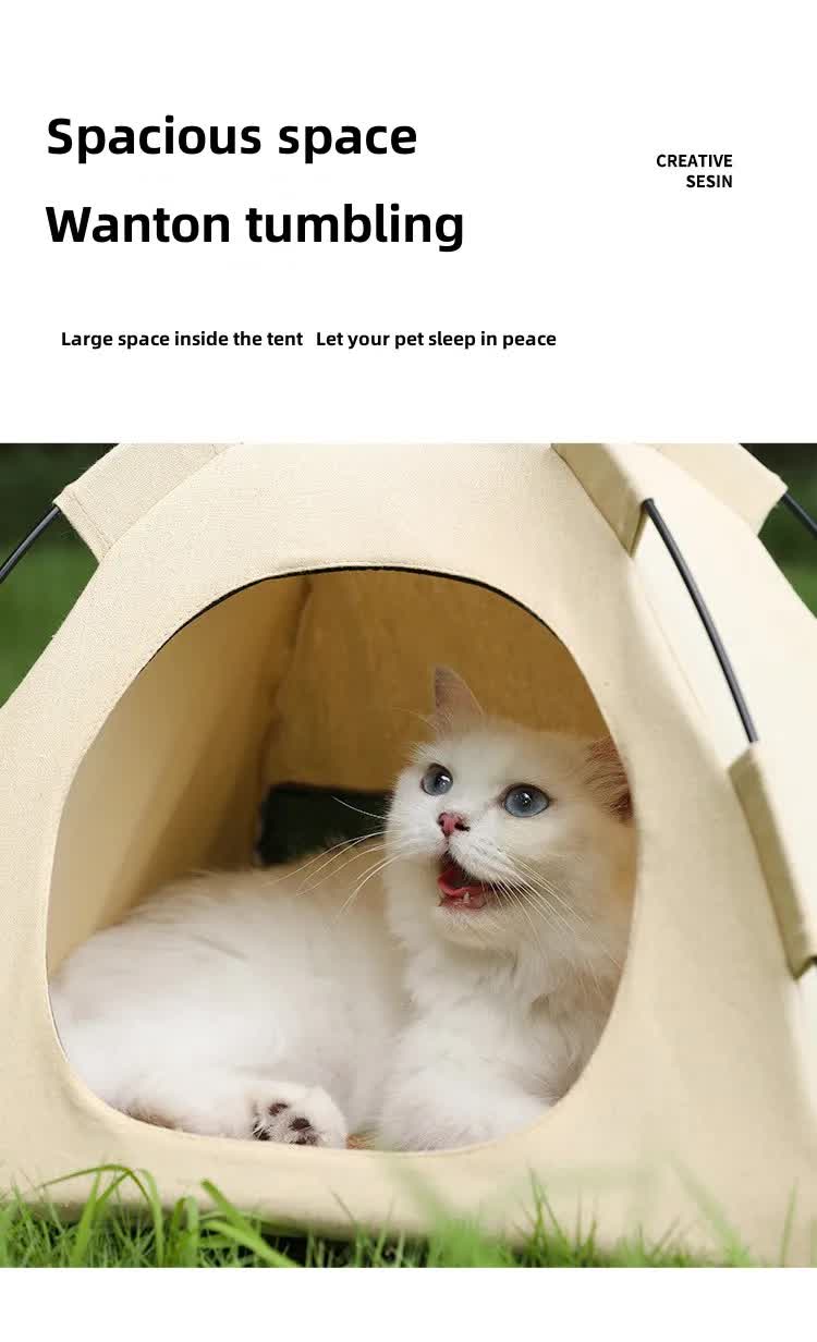 (S) Green Outdoor Cat Tent – Windproof Shelter
