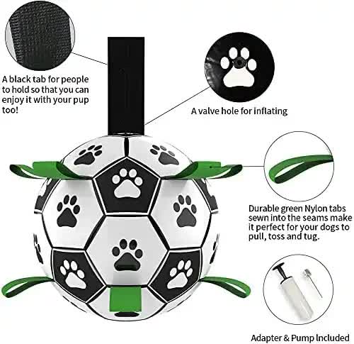 19*19cm Interactive Dog Toy Soccer Ball with Rope