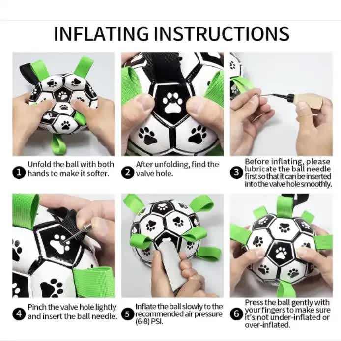 19*19cm Interactive Dog Toy Soccer Ball with Rope
