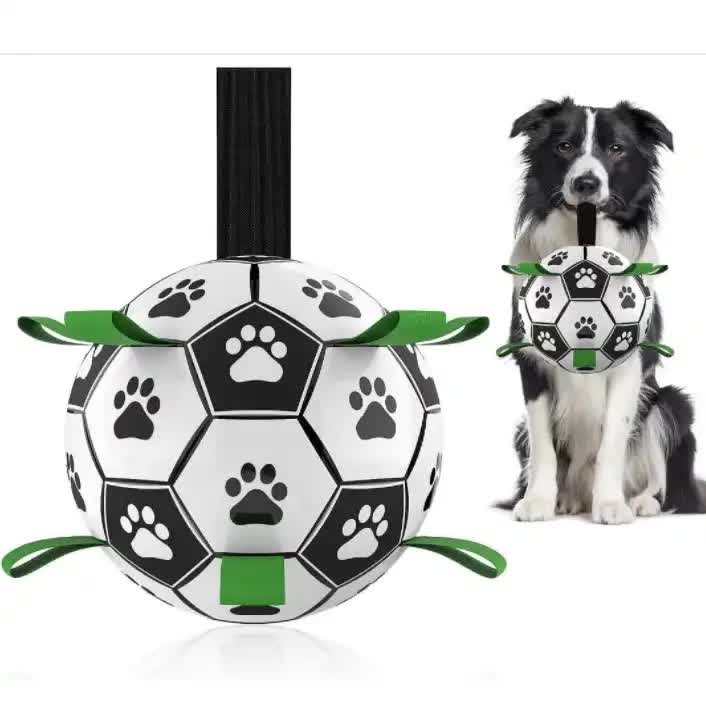 19*19cm Interactive Dog Toy Soccer Ball with Rope