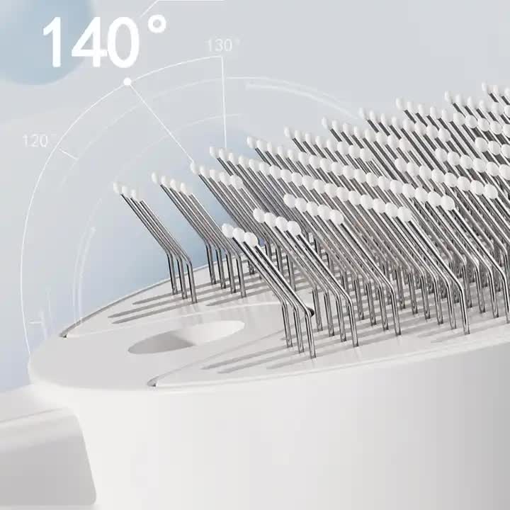 White Pet Grooming Spray and Massage Brush