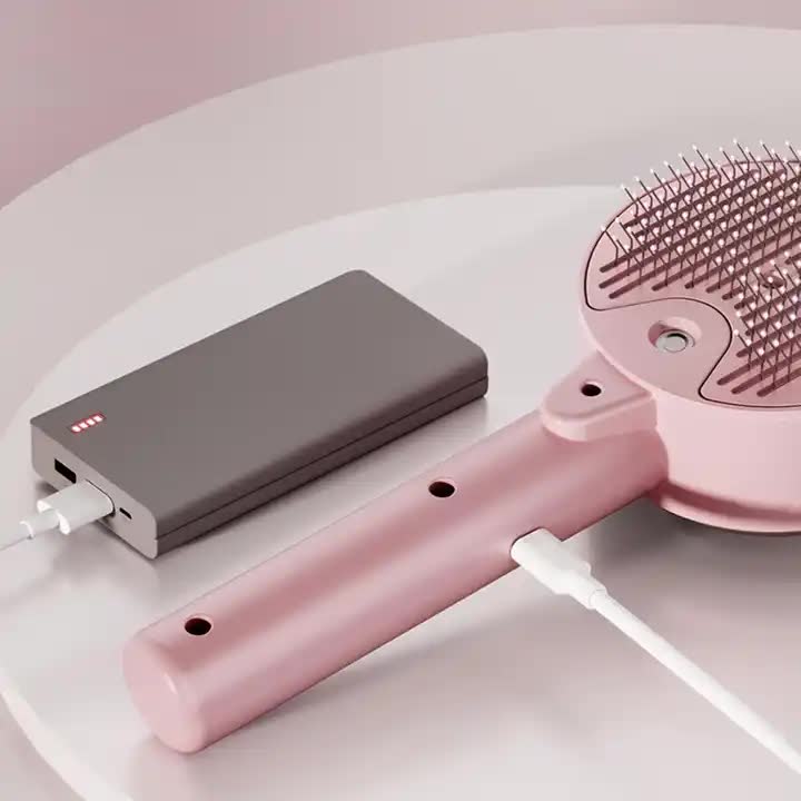 Pink Pet Grooming Spray and Massage Brush