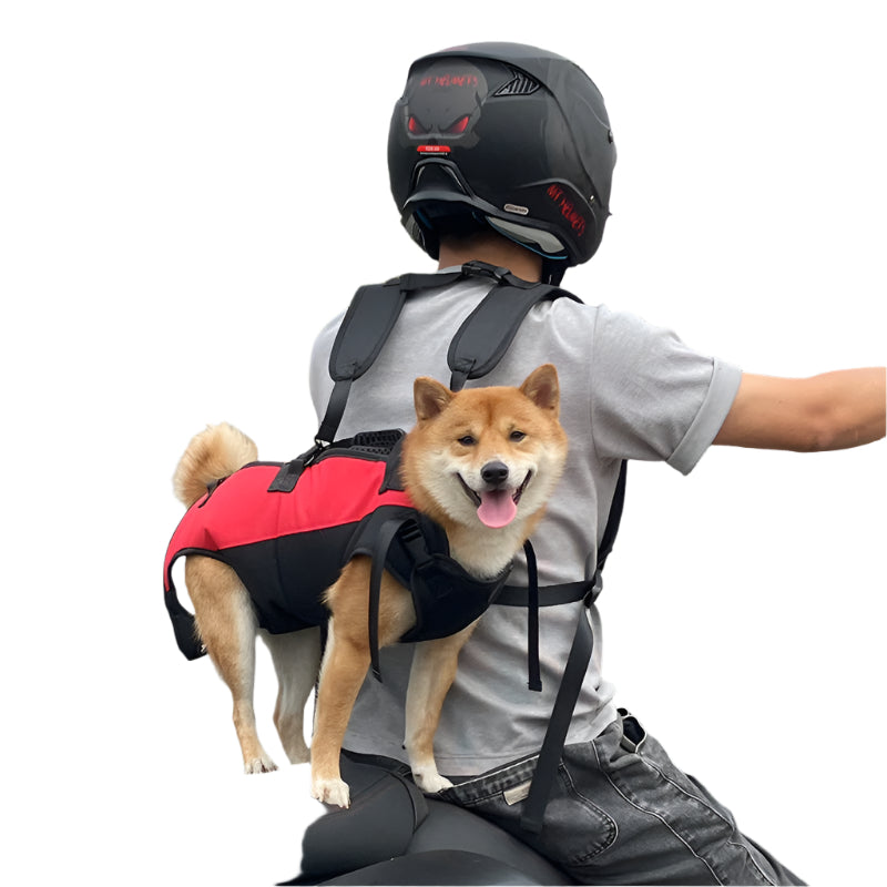 L Red Multifunctional Pet Backpack with Adjustable Straps