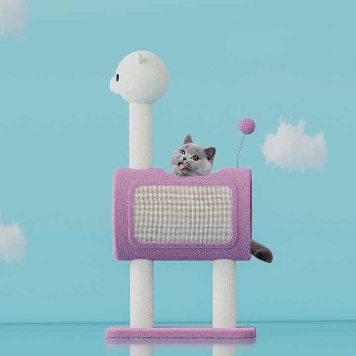 Green Dinosaur-Theme Cat Tree with Tunnel