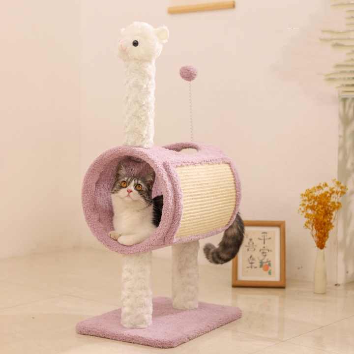 Green Dinosaur-Theme Cat Tree with Tunnel