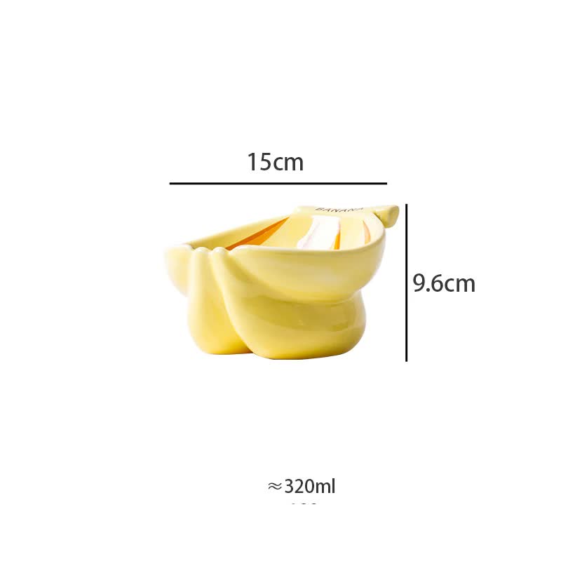Banana Ceramic Elevated Pet Food Bowl