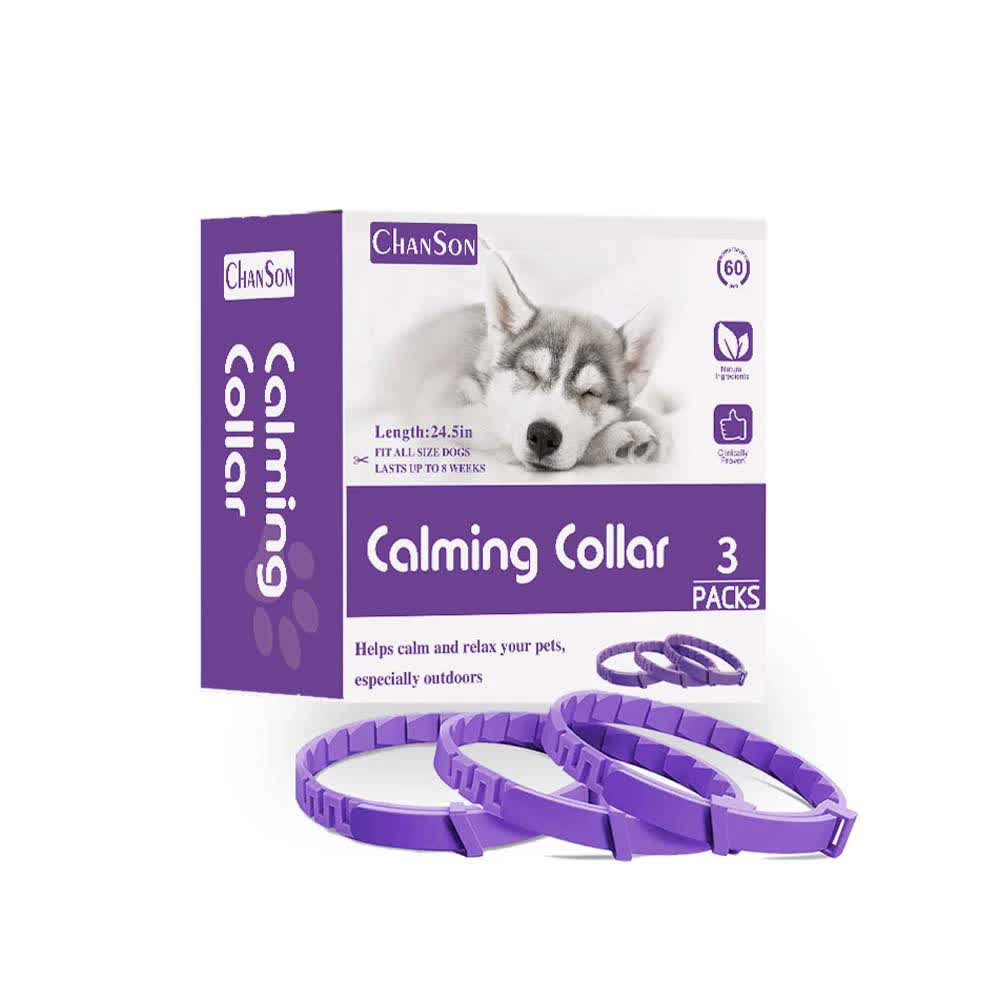 Purple Calming Collars for Dogs - Natural Stress Relief 3 Pack