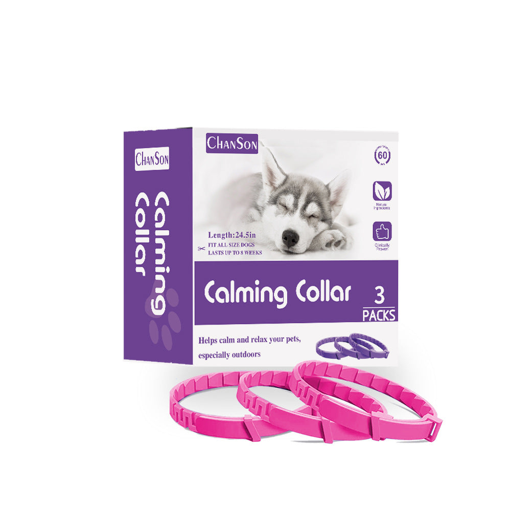 Pink Calming Collars for Dogs - Natural Stress Anxiety Relief