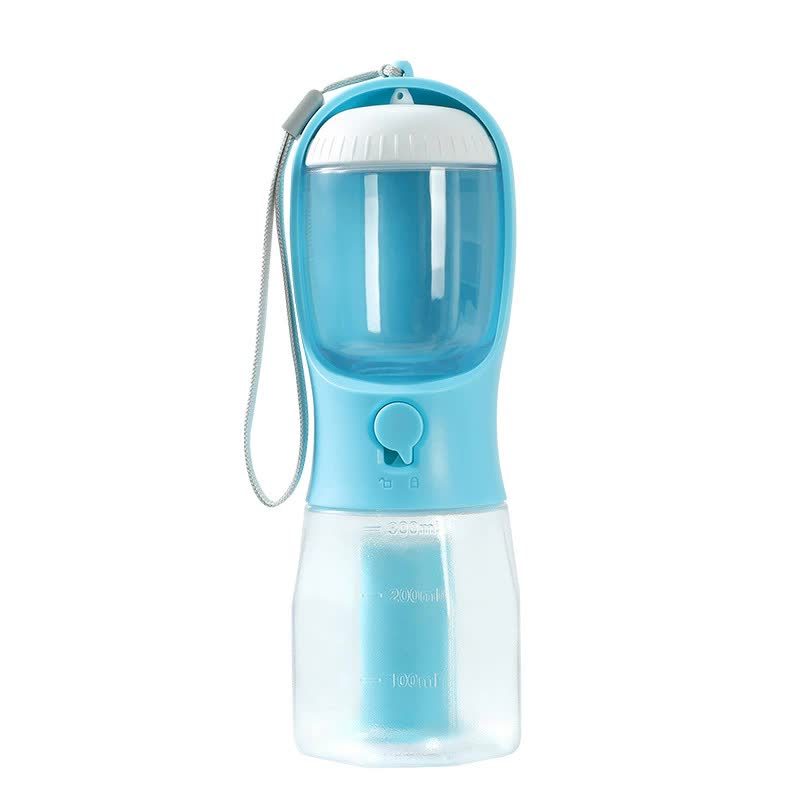 300ml Sky Blue 3-in-1 Portable Water Bottle w/ Food Storage
