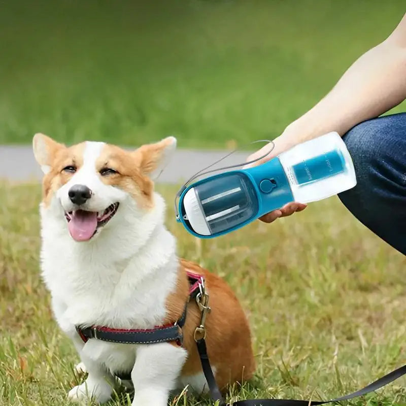 300ml White 3-in-1 Portable Pet Water Bottle