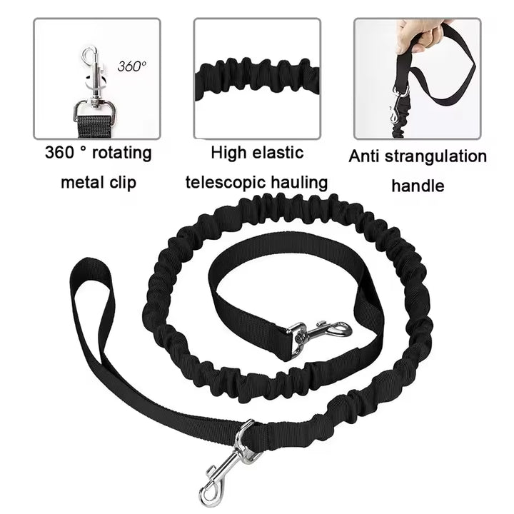 Grey Reflective Pet Waist Bag with Hands-Free Leash