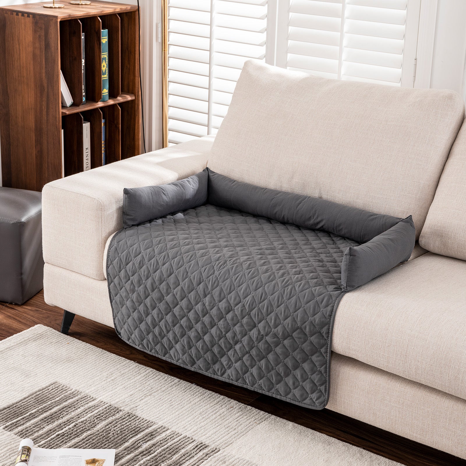 90*120CM Grey Waterproof & Scratch-Resistant Pet Sofa