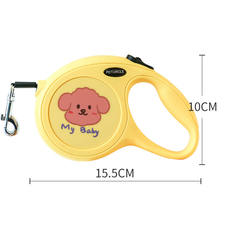 Yellow Monster 5m Cartoon Retractable Dog Leash