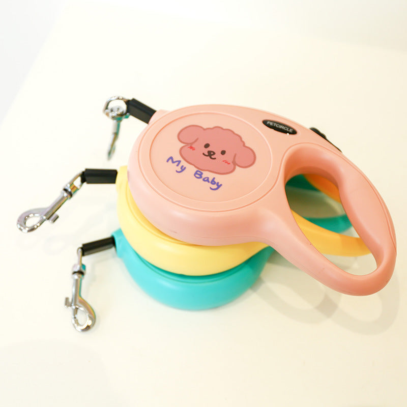 Yellow Monster 5m Cartoon Retractable Dog Leash