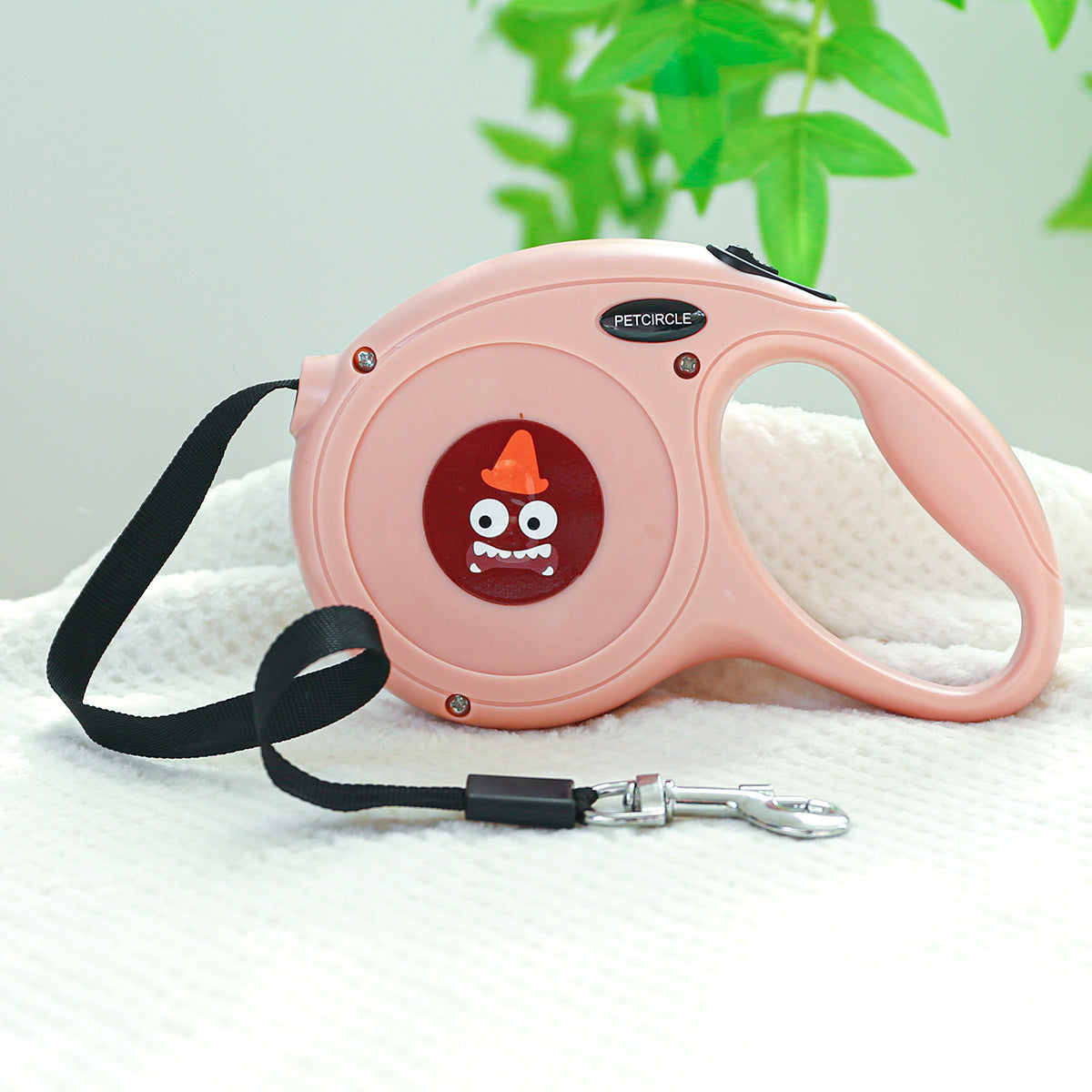 Pink Monster 5m Cartoon Retractable Dog Leash