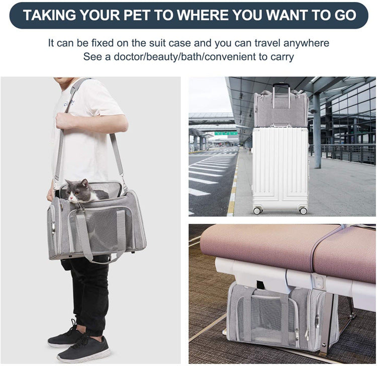 Black Portable Pet Travel Carrier Bag