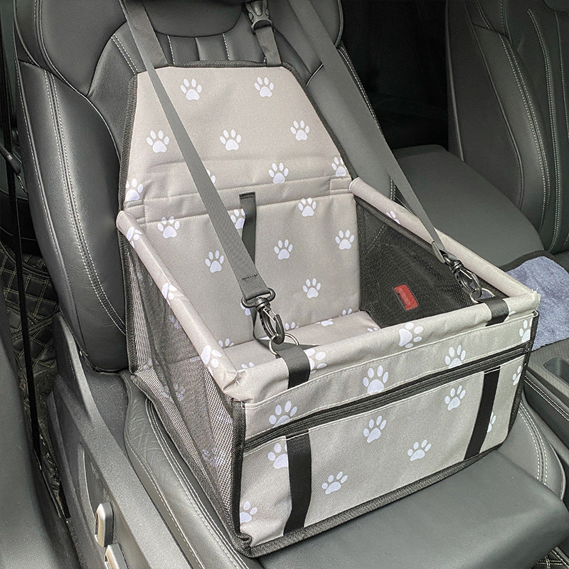 Gray footprints Portable Pet Car Seat for Dogs and Cats